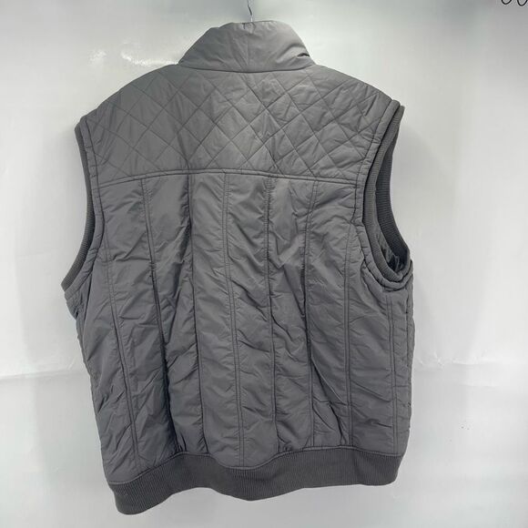 Guess Men's Puffer Vest Full Zip Snap Pocket Lined Ribbed Trim Gray Size XXL - Picture 3 of 14